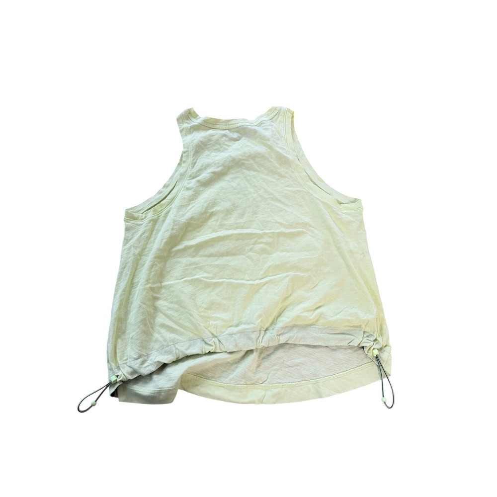 Athleta Women Small Lime Green High Neck Pocket Tank Top Drawstring Hem Active - Picture 2 of 4